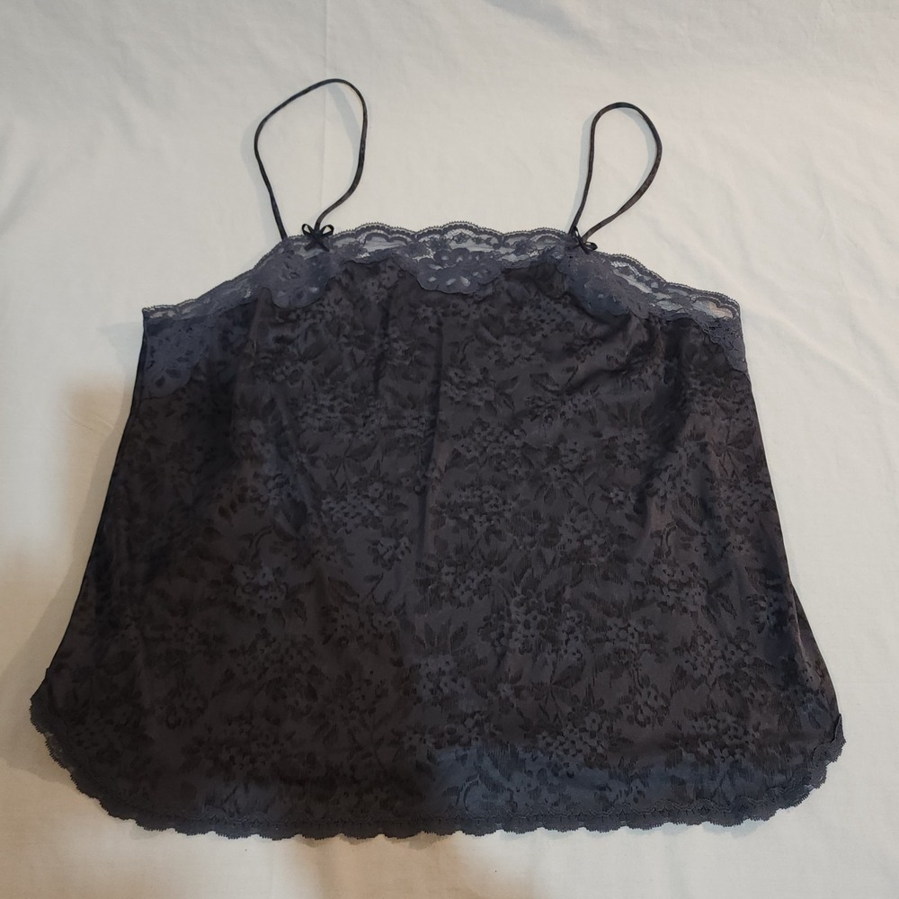 Vanity Fair Antron III Camisole Sleep Top Teddy Gown Gray Babydoll Size 36 Sheer
